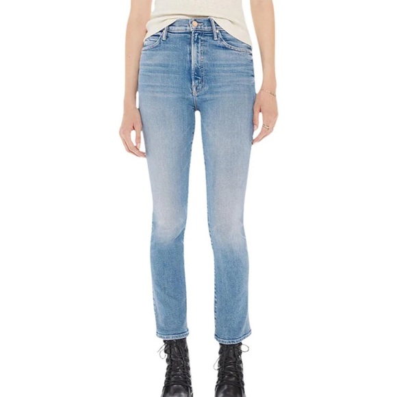 Mother The Swooner Rascal Ankle Jeans Let’s Trip Size 24 Straight Slim Light - Picture 1 of 16